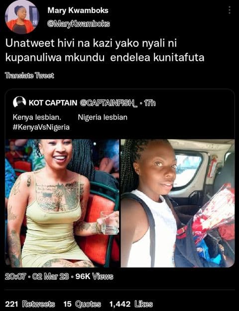 Mary kwamboks marykwamboks unatweet hivi na kazi yako nyali ni kupanuliwa mkundu