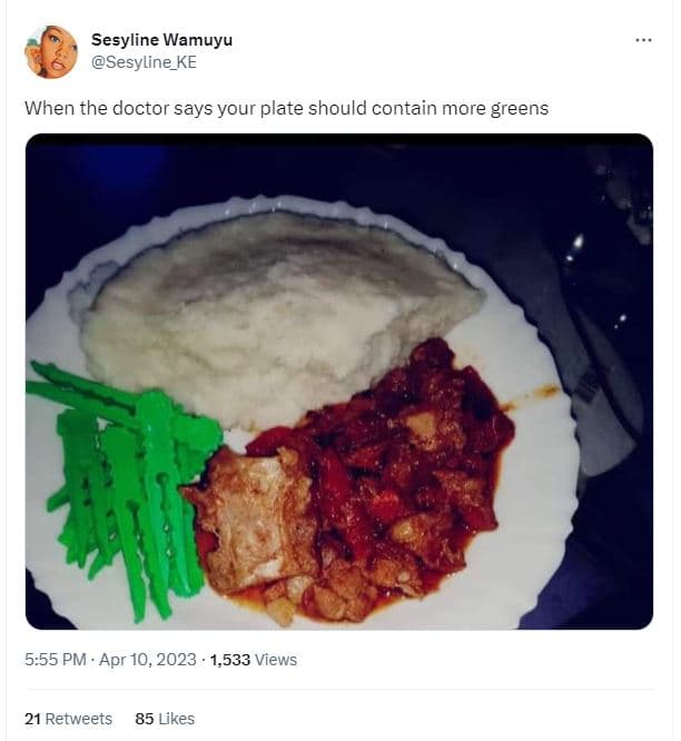 Sesyline wamuyu sesyline_ke when the doctor says your plate should contain more