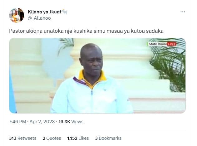 Kijana ya jkuat allanoo_ pastor akiona unatoka nje kushika simu masaa ya kutoa s