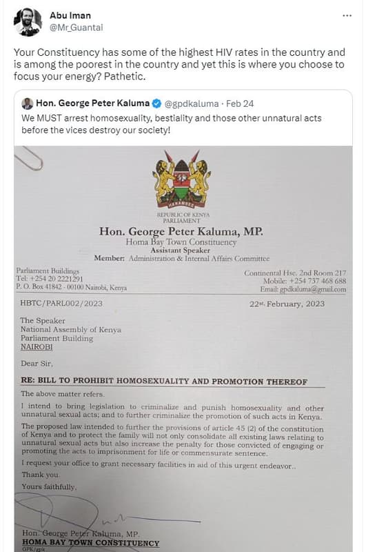 Abu iman mr_guantai your constituency has some of the highest hiv rates in the c