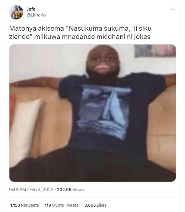 Jefe limorio _ matonya akisema nasukuma sukuma, ili siku ziende mlikuwa mnadance