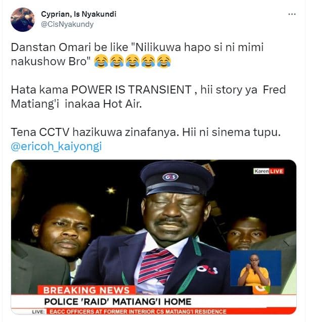 Cyprian, is nyakundi cisnyakundy danstan omari be like 'nilikuwa hapo si ni mimi