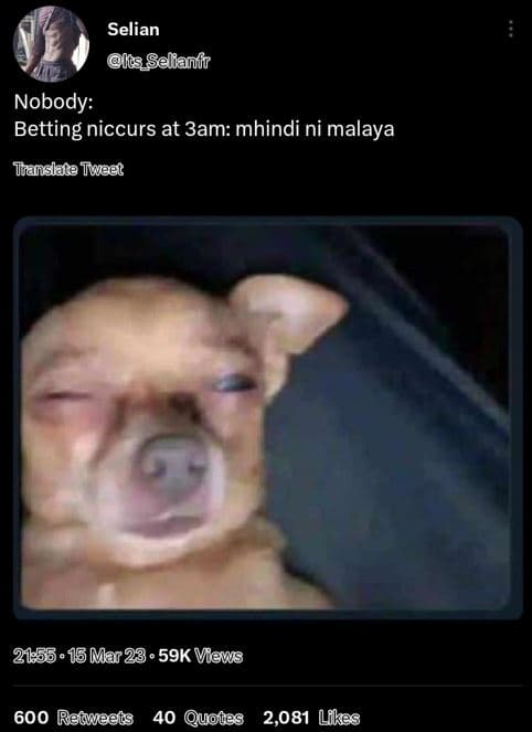 Selian lts_selilanr nobody betting niccurs at 3am mhindi ni malaya tianslata twe