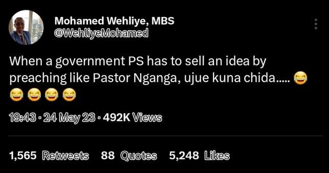 Mohamed wehliye mbs wehlfyemohammned when a government ps has to sell an idea by