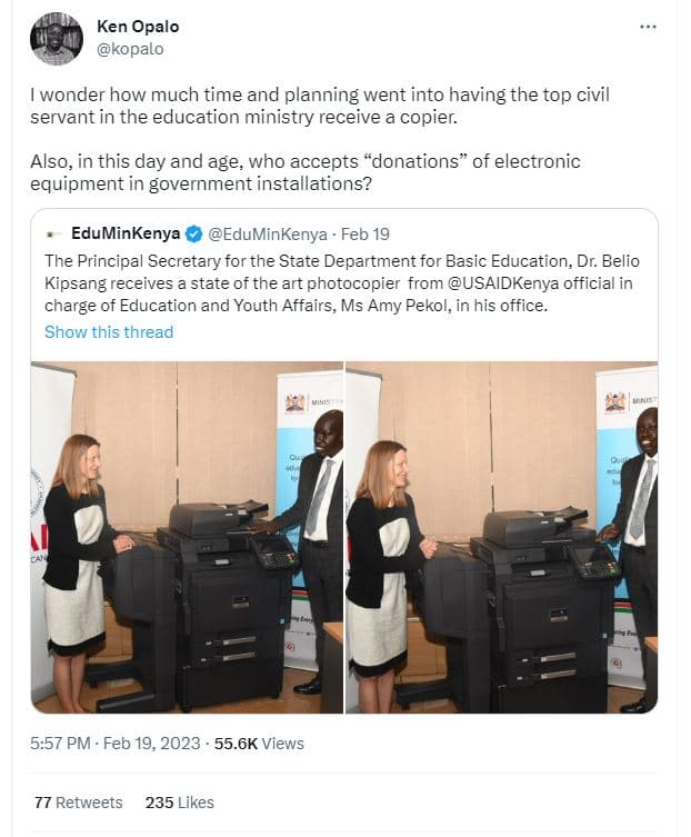 Ken opalo kopalo wonder how much time and planning went into having the top civi