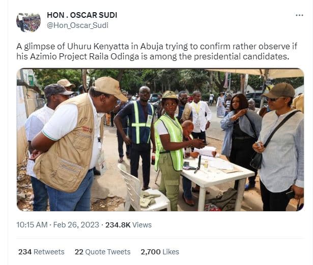 Hon . oscar sudi hon_oscar_sudi a glimpse of uhuru kenyatta in abuja trying to c