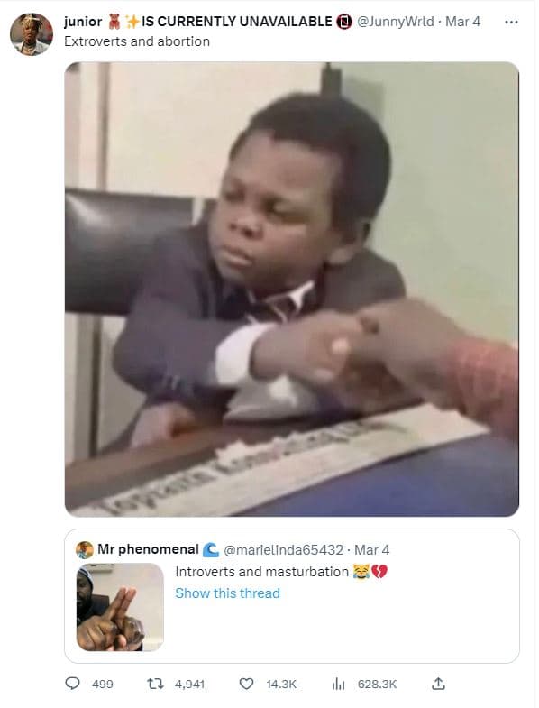 Junior is currently unavailable junnywrld mar 4 extroverts and abortion mr pheno