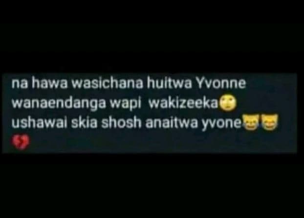 Na hawa wasichana hultwa yvonne wanaendanga wapl waklzeeka ushawal skla shosh an