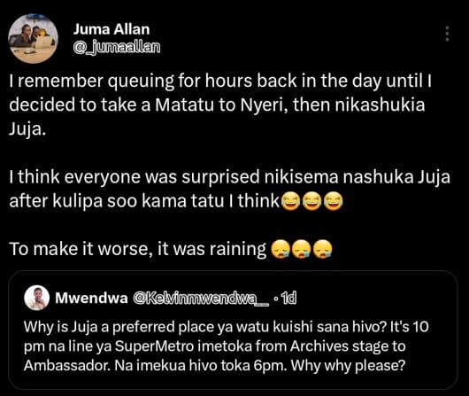 Juma allan fumaallan remember queuing for hours back in the day until decided to