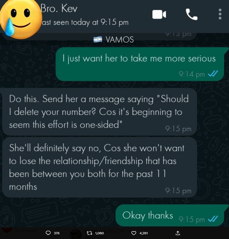 Bro. kev ast seen today at 915 pm yro pu vamos ijust want her to take me more se