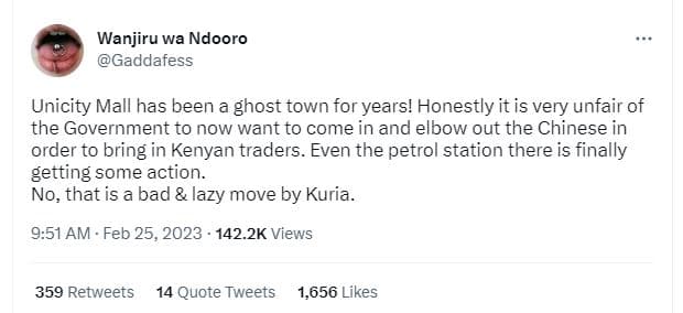 Wanjiru wa ndooro gaddafess unicity mall has been a ghost town for years! honest