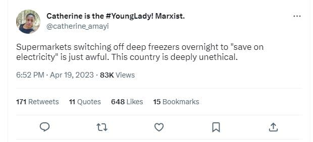 Catherine is the youngladyl marxist. catherine_amayi supermarkets switching off