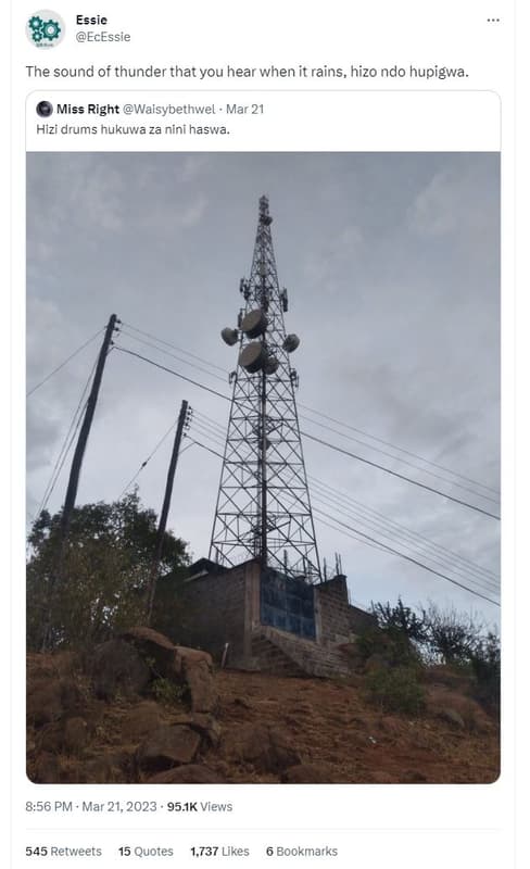 Essie ecessie the sound of thunder that you hear when it rains, hizo ndo hupigwa
