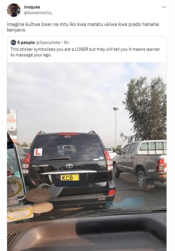Jvcques kuwamocho_ imagine kuitwa loser na mtu iko kwa matatu ukiwa kwa prado ha
