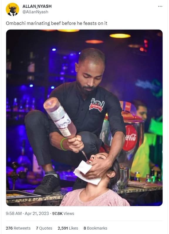 Allan_nyash allannyash ombachi marinating beef before he feasts on it eu 9.58 am