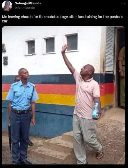 Solange mbunde ianmounde me leaving church for the matatu stage after fundraisin