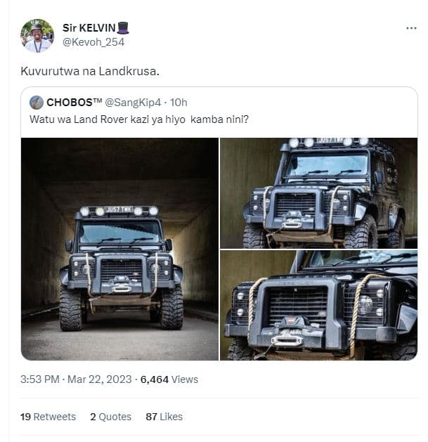 Sir kelvin kevoh_254 kuvurutwa na landkrusa. chobost sangkip4 . 10h watu wa land