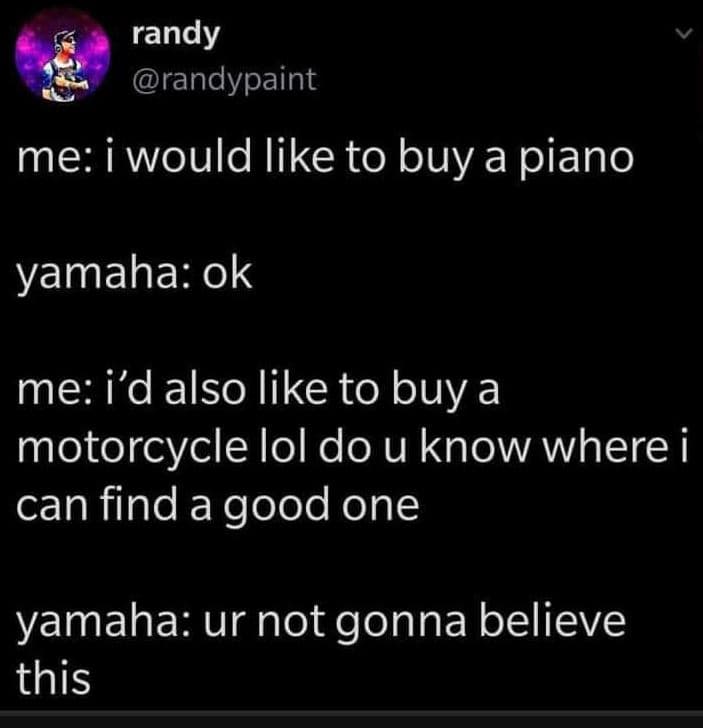Randy randypaint me i would like to buy a piano yamaha ok me i'd also like to bu