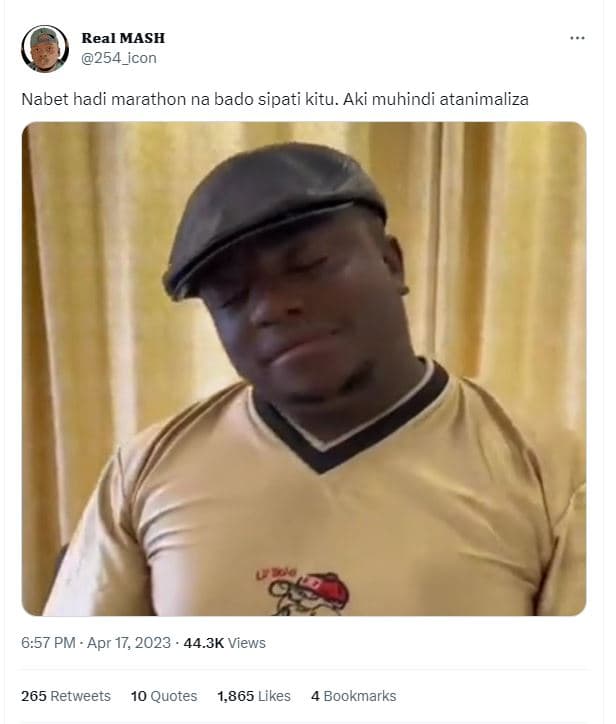 Real mash 254_icon nabet hadi marathon na bado sipati kitu. aki muhindi atanimal