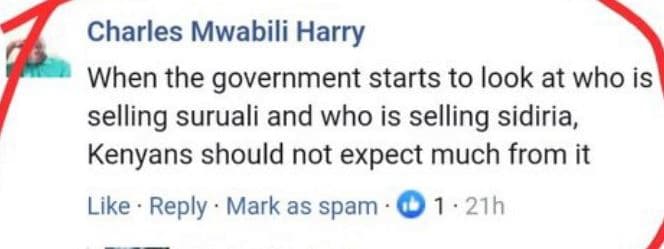 Charles mwabili harry when the government starts to look at who is selling surua