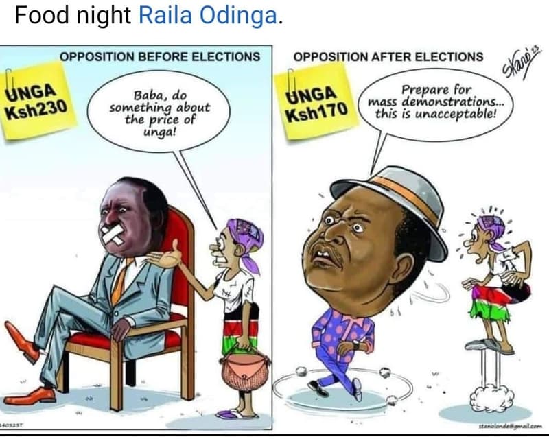 Food night raila odinga. opposition before elections opposition after elections