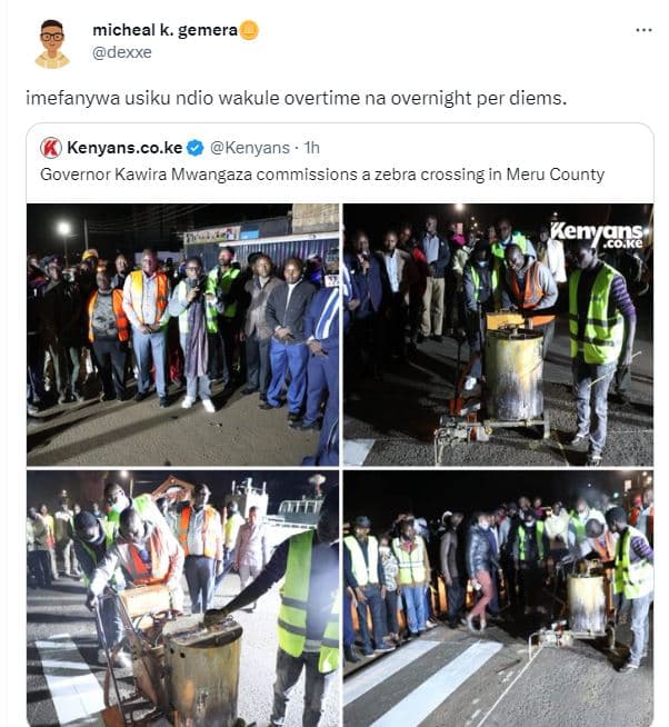 Micheal k. gemera dexxe imefanywa usiku ndio wakule overtime na overnight per di