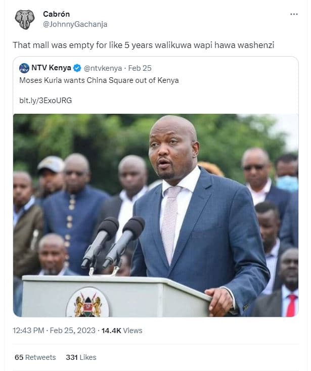 Cabrón johnnygachanja that mall was empty for like 5 years walikuwa wapi hawa wa