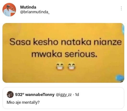 Mutinda brianmutinda sasa kesho nataka nianze mwaka serious. wannabetonny iggy_z