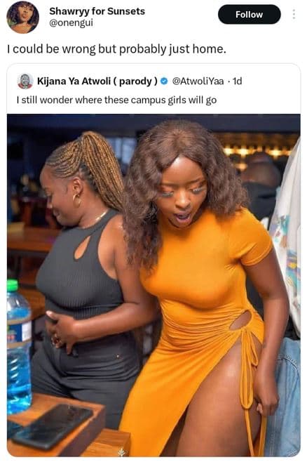 Shawryy for sunsets onengun follow icould be wrong but probably just home kijana