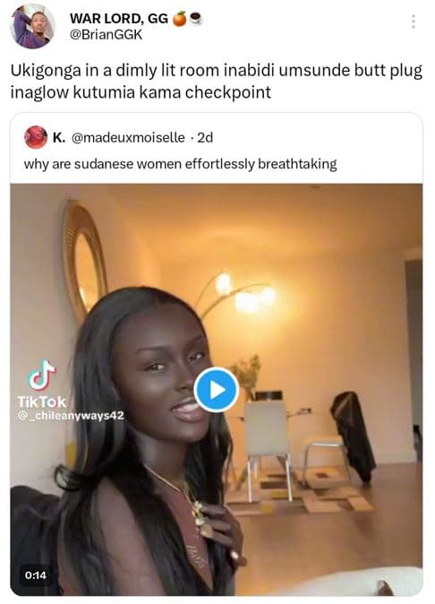 War lord, gg brianggk ukigonga in a dimly lit room inabidi umsunde butt plug ina