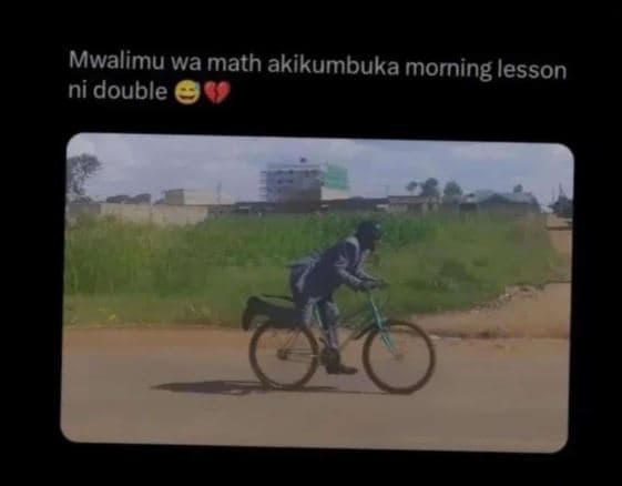 Mwalimu wa math akikumbuka morning lesson ni double