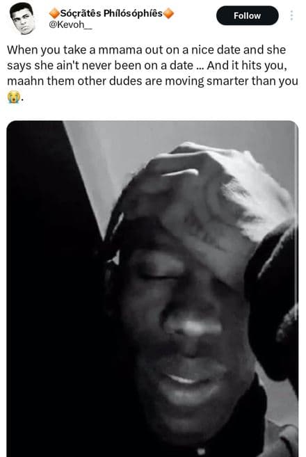 Sóçrãtës phílósóphíës kevoh follow when you take a mmama out on a nice date and