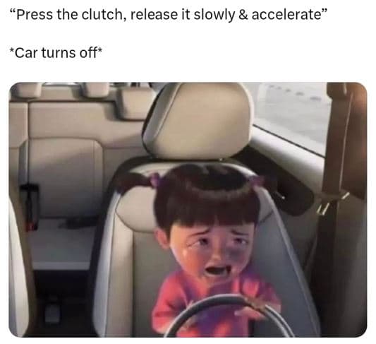 Press the clutch, release it slowly accelerate car turns off