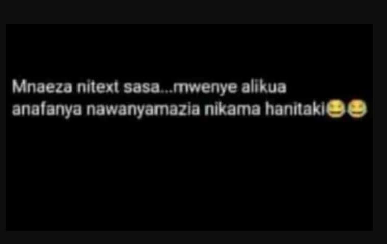 Mnaeza nilerl sasa ee mwenye alikua anafanya nawanyamazia nikama hanıtakiee