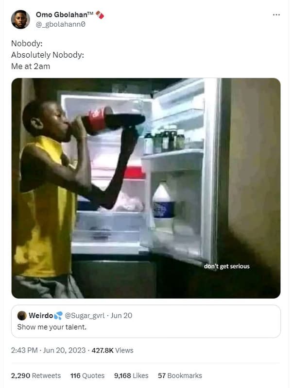 Omo gbolahanm gbolahanno nobody absolutely nobody me at 2am don't get serious we