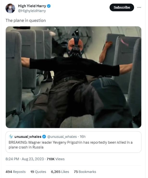 High yield harry highyieldharry subscribe the plane in question unusual_whales u