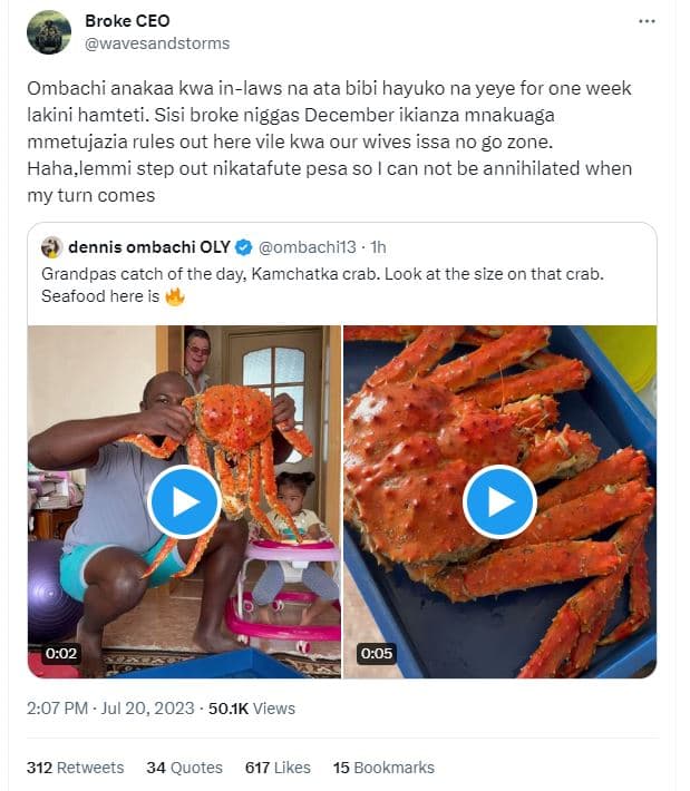 Broke ceo wavesandstorms ombachi anakaa kwa inlaws na ata bibi hayuko na yeye fo