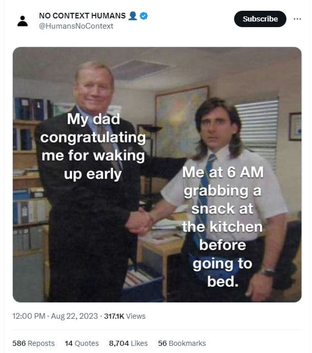 No context humans humansnocontext subscribe my dad congratulating me for waking