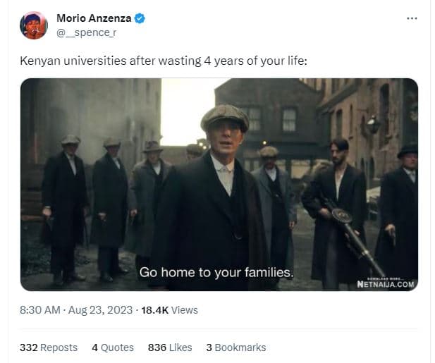 Morio anzenza spence r kenyan universities after wasting 4 years of your life go