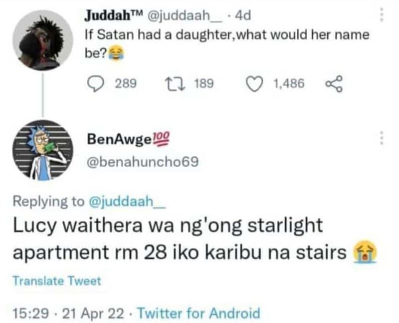 Juddah'm juddaah 4d if satan had a daughter,what would her name be? 289 1 189 1,