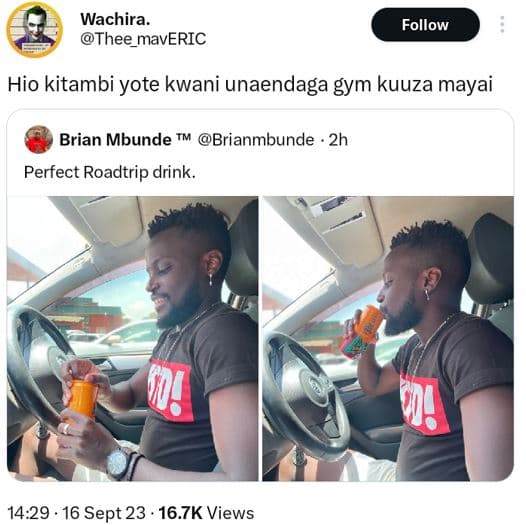 Wachira_ thee_maveric follow hio kitambi yote kwani unaendaga gym kuuza mayai br
