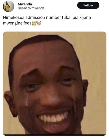 Mwenda davidkmwenda follow nimekosea admission number tukalipia kijana mwengine