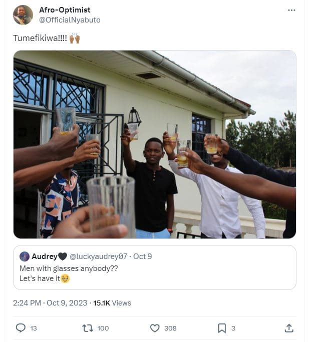 Afrooptimist officialnyabuto tumefikiwall! audrey luckyaudreyo7 oct 9 men with g