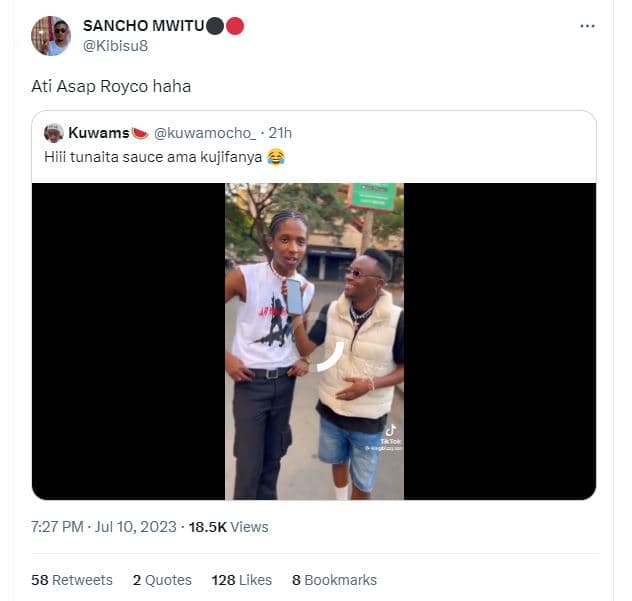 Sancho mwitu kibisu8 ati asap royco haha kuwams kuwamocho 21h hiii tunaita sauce