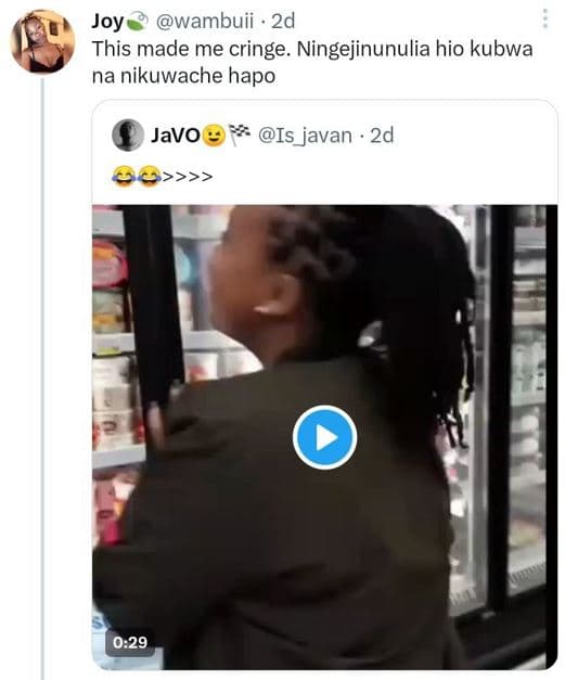 Joy wambuii 2d this made me cringe. ningejinunulia hio kubwa na nikuwache hapo j