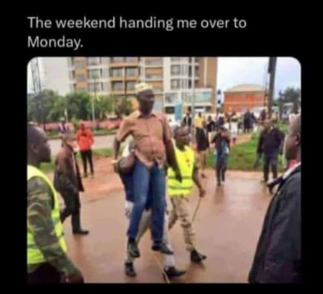 The weekend handing me over to monday