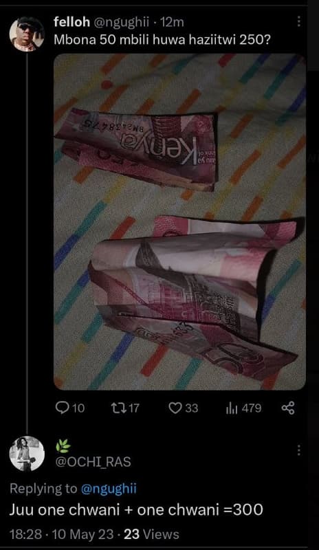 Felloh ngughii 12m mbona 50 mbili huwa haziitwi 250? 2w6 au?x ' ann 0yul 01o 0 3