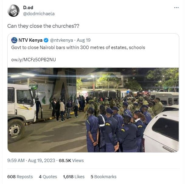 D.od dodmichaela can they close the churches?? ntv kenya ntvkenya . aug 19 govt