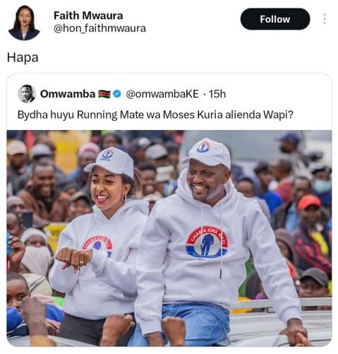 Faith mwaura hon_taithmwaura follow hapa omwamba omwambake 15h bydha huyu runnin