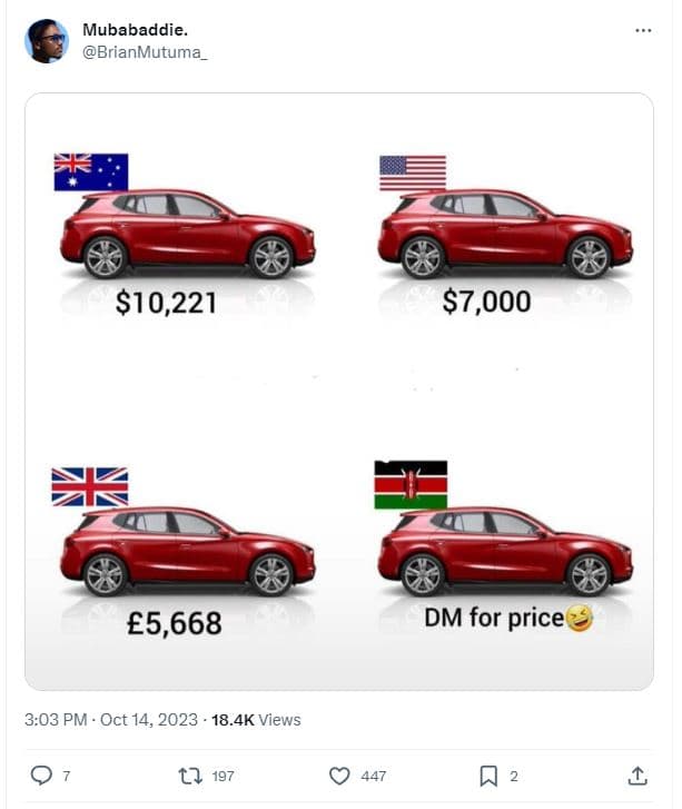 Mubabaddie brianmutuma _ 10,221 7,000 05,668 dm for price 3.03 pm oct 14, 18.4k